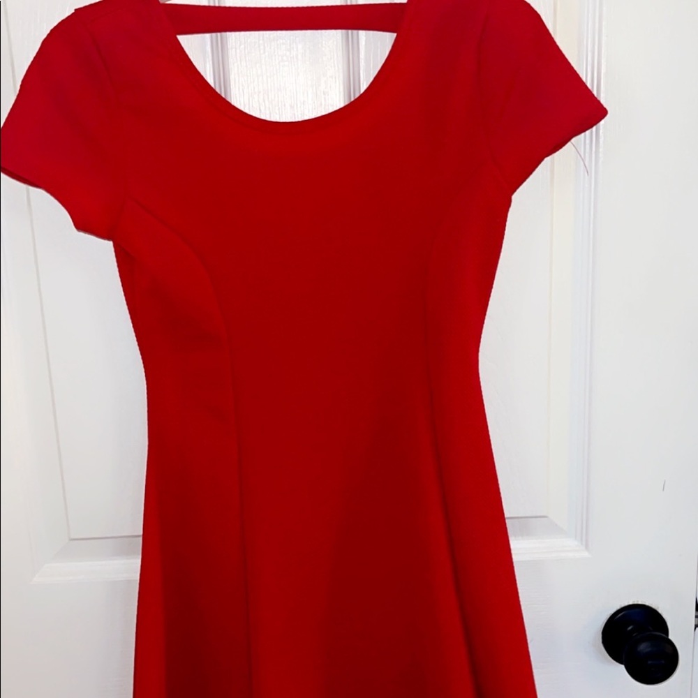Red mini dress